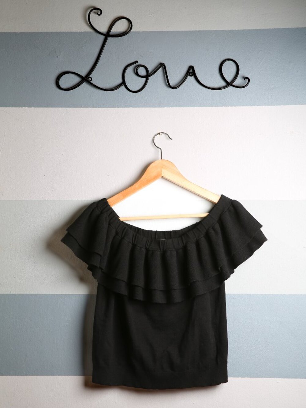 J. CREW Double Ruffle Off The Shoulder Knit Top